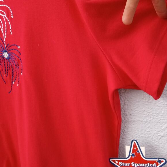 Three Ladies 1X Holiday Tops, Halloween, Christmas and July 4th. - Picture 7 of 7